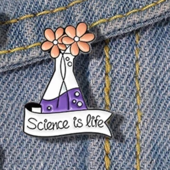 Life Sciences Enamel Pin Floral Natural Organic Chem College Student Lab Gift - Picture 2 of 6